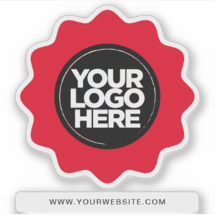Uw Logo Eyecatching Red Border Wissen Uitgesneden Sticker