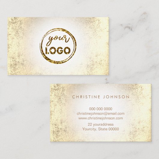 Uw logo faux gesimuleerde gouden zijkanten ontwerp visitekaartje (Voorkant / Achterkant)