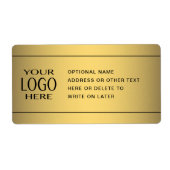 UW LOGO | Faux Gold en optionele tekst Etiket (Voorkant)