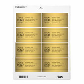 UW LOGO | Faux Gold en optionele tekst Etiket (Full Sheet)