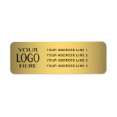 UW LOGO | Faux Gold Return-adreslabel Etiket (Voorkant)