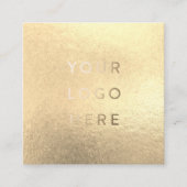 Uw Logo Faux Gold Yellow Folie Moderne onderneming Vierkante Visitekaartje (Voorkant)