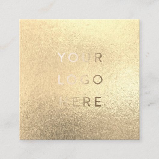 Uw Logo Faux Gold Yellow Folie Moderne onderneming Vierkante Visitekaartje (Voorkant)