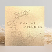 Uw Logo Faux Gold Yellow Folie Moderne onderneming Vierkante Visitekaartje