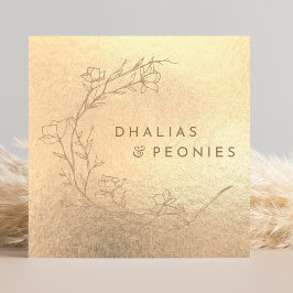 Uw Logo Faux Gold Yellow Folie Moderne onderneming Vierkante Visitekaartje