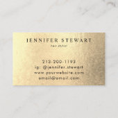 Uw Logo Faux Gold Yellow Folie Moderne onderneming Visitekaartje (Achterkant)