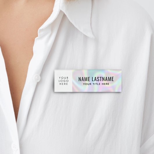 Uw Logo faux holographic Magnet-titel Naambadge