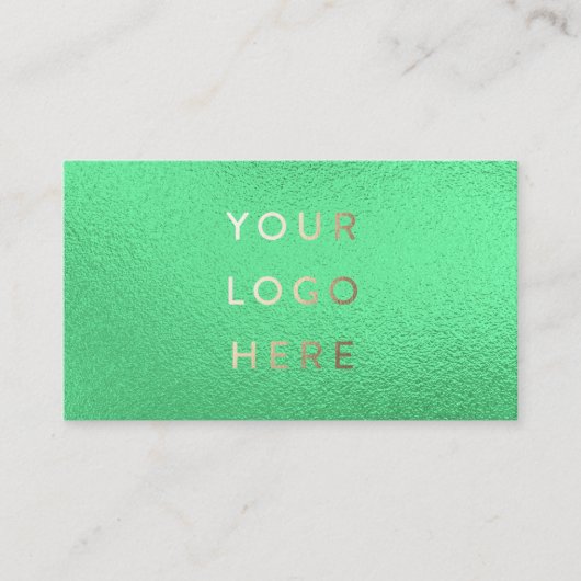 Uw Logo faux lichte groene Folie Moderne Zaken Visitekaartje (Voorkant)