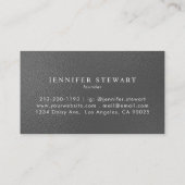 Uw Logo faux metallische grijze Folie Moderne onde Visitekaartje (Achterkant)