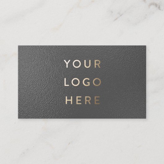 Uw Logo faux metallische grijze Folie Moderne onde Visitekaartje (Voorkant)