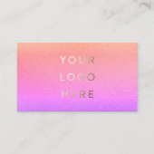 Uw Logo Faux Ombre Miami Folie Modern Visitekaartje (Voorkant)