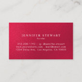 Uw Logo Faux Red Folie Modern bedrijf Visitekaartje (Achterkant)