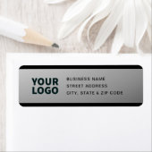 UW LOGO Faux Silver Black & Grey Retouradres Etiket (Insitu)