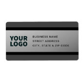 UW LOGO Faux Silver Black & Grey Retouradres Etiket (Voorkant)