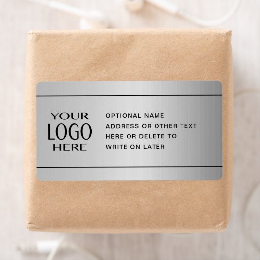 UW LOGO | Faux Silver Metal & optionele tekst Etiket (Insitu)