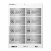 UW LOGO | Faux Silver Metal & optionele tekst Etiket (Full Sheet)