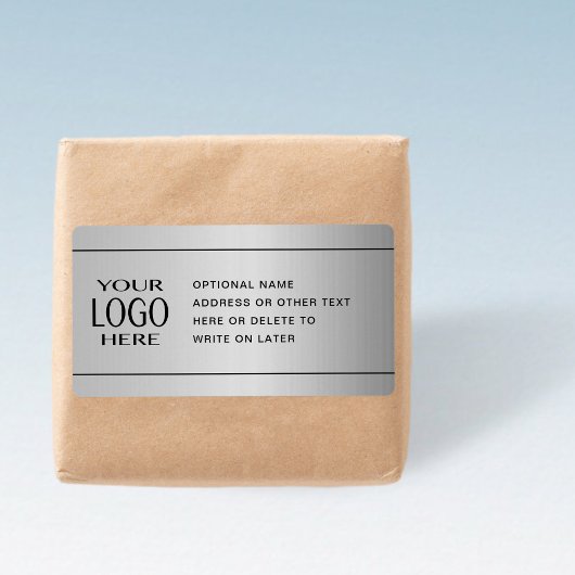 UW LOGO | Faux Silver Metal & optionele tekst Etiket