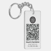 Uw Logo foto Digitale QR-code ID Sleutelhanger (Voorkant Links)
