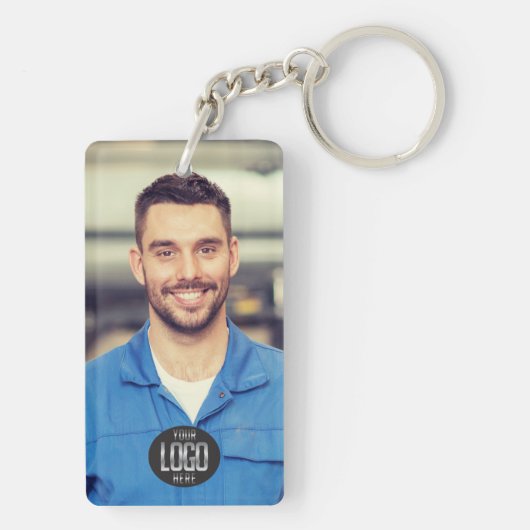 Uw Logo foto Digitale QR-code ID Sleutelhanger (achterkant)