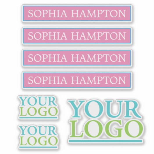 Uw Logo/Foto/Kunst, Naam, DIY Sticker (Voorkant)