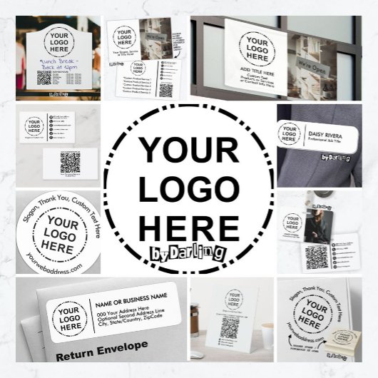 Uw Logo & foto minimalistische moderne QR-code Flyer