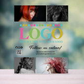 Uw Logo Foto's QR Code Social Media Promo Acryl Bord (Neutraal)