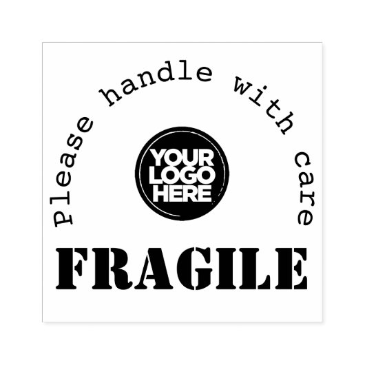Uw Logo Fragile verzending rubberstempel + Ink Pad (Afrduk)