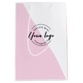Uw logo gaat hier Modern Pink Corporation Medium Cadeauzakje (Voorkant)