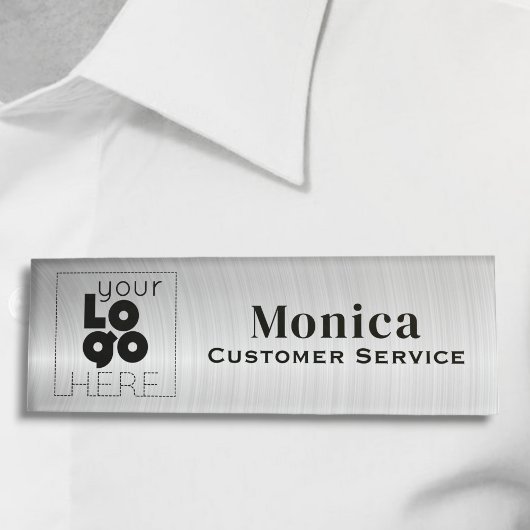 Uw Logo geborsteld Metallic Silver Acrylic Naam Ta Naambadge