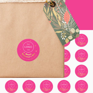 Uw logo gelukkige Valentijnsdag neon roze Sticker