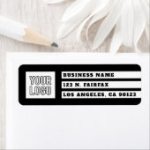 Uw Logo geometrische strepen | Zwart-wit Etiket (Insitu)