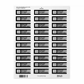 Uw Logo geometrische strepen | Zwart-wit Etiket (Full Sheet)