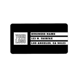 Uw Logo geometrische strepen   Zwart-wit Etiket