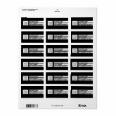 Uw Logo geometrische strepen | Zwart-wit Etiket (Full Sheet)