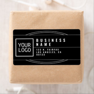 Uw Logo gestileerde geometrisch zwart retouradres Etiket