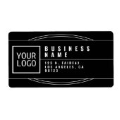 Uw Logo gestileerde geometrisch zwart retouradres Etiket (Voorkant)