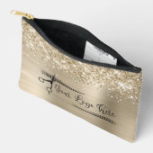Uw Logo Glitterig Bleek Goud Glam Etui (Open)