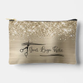 Uw Logo Glitterig Bleek Goud Glam Etui (Voorkant)