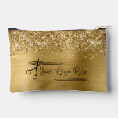 Uw Logo Glitterig Goud Glam Etui (Achterkant)