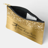 Uw Logo Glitterig Goud Glam Etui (Open)