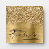Uw Logo Glitterig Goud Glam Fotoplaat (Voorkant)