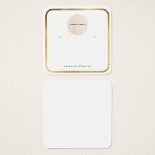 Uw Logo Gold Border Rond Ronde Oorsprongsvertoning Vierkante Visitekaartjes (Voorkant /achterkant)