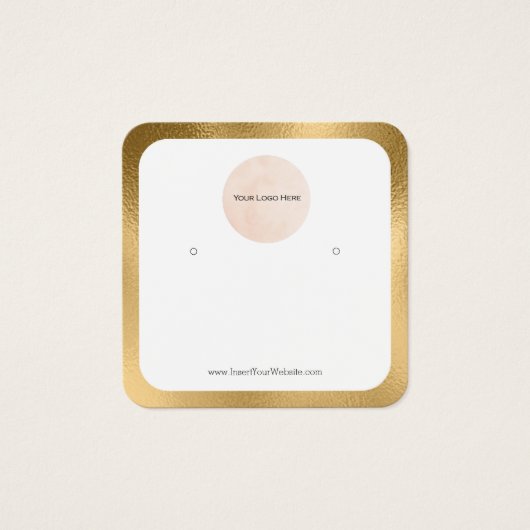 Uw Logo Gold Border vult Oorspronkelijke Display K Vierkante Visitekaartjes (Voorkant)