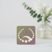 Uw Logo Gold Colour Baubles Vierkante Visitekaartje (Staand voorkant)