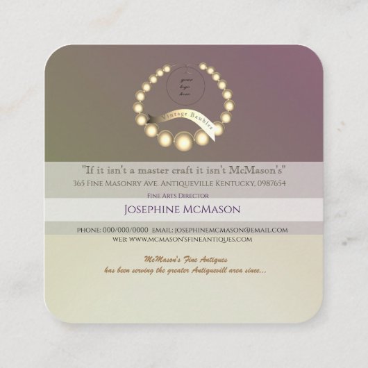 Uw Logo  Gold Colour Baubles Vierkante Visitekaartje (Achterkant)