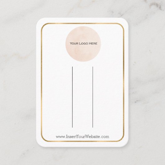 Uw Logo Gold Foil Bow Hair Clip display verticaal Visitekaartje (Voorkant)