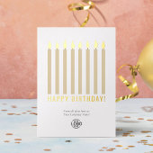 Uw Logo Gold Foil kaarsen Business Birthday Kaart