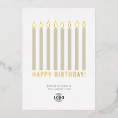 Uw Logo Gold Foil kaarsen Business Birthday Kaart (Voorkant)