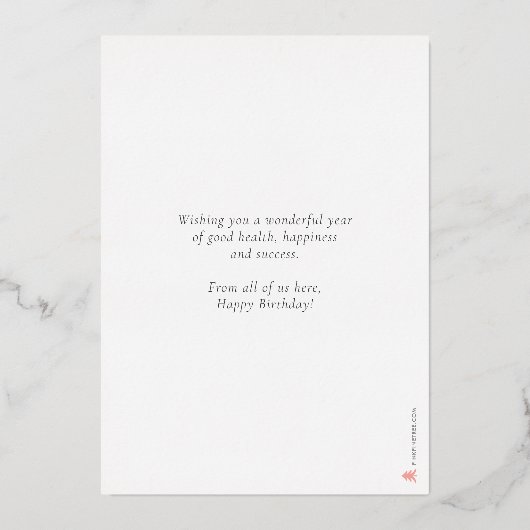 Uw Logo Gold Foil kaarsen Business Birthday Kaart (Achterkant)