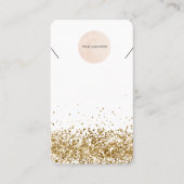 Uw Logo Gold Glitter Ketting Display Kaart Visitekaartje (Voorkant)